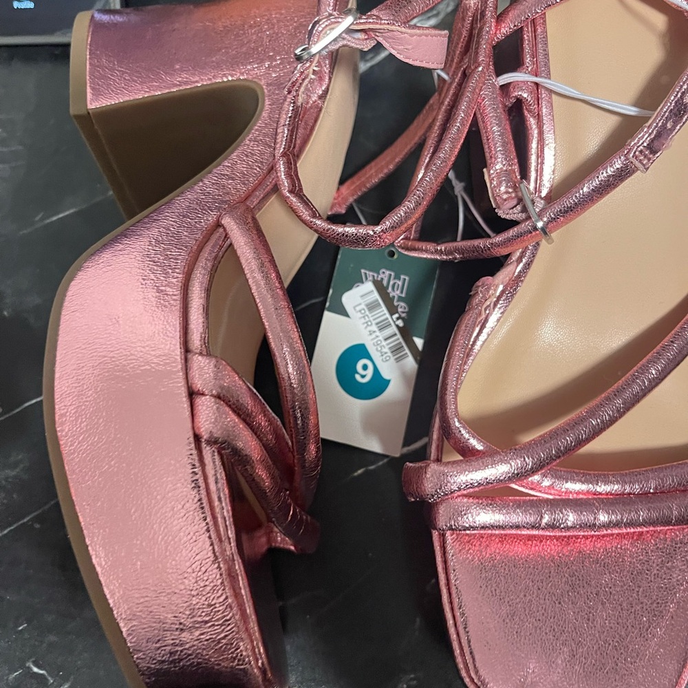 wild fable Metallic Pink Strappy Platform Heels - Picture 6 of 8